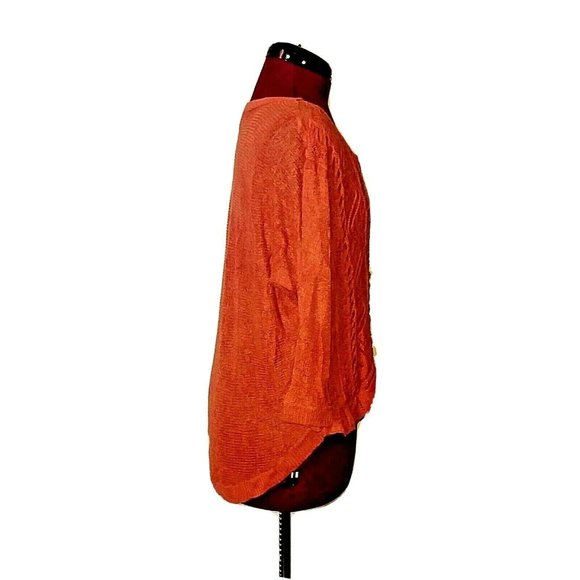 MOTH ANTHROPOLOGIE Womens Sweater Size Medium Burnt Orange Knit Hi Low B… - Picture 4 of 7